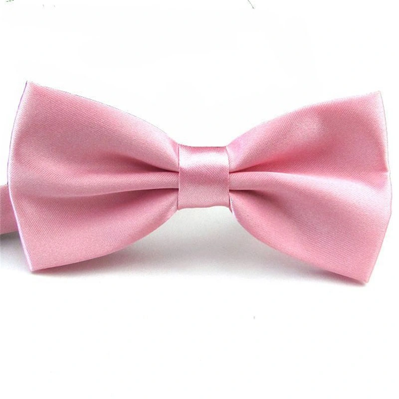 Men Bow Ties Classic Pre Tied Formal Banded Satin Adjustable Ties for Business Weddings Prom Hotel Waiter Light Pink