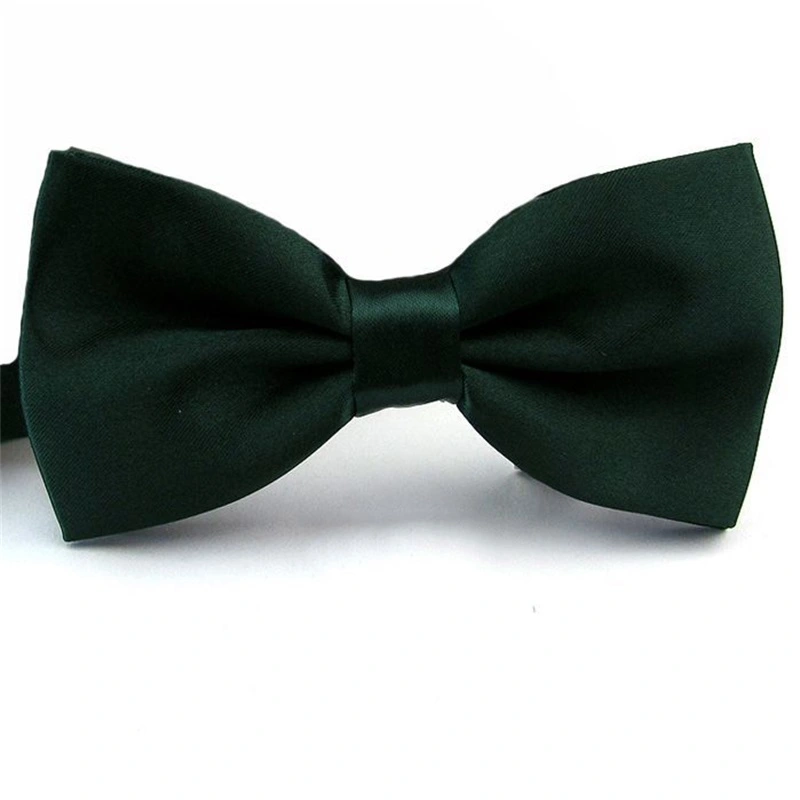 Men Bow Ties Classic Pre Tied Formal Banded Satin Adjustable Ties for Business Weddings Prom Hotel Waiter Dark Green