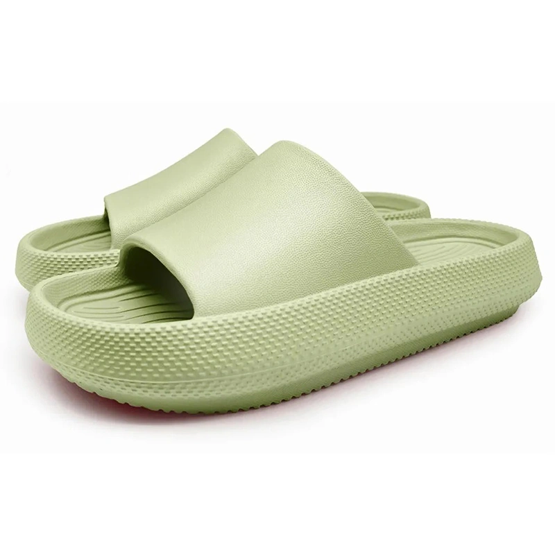 Women Bathroom Slippers Indoor Outdoor Simple Fashionable Soft EVA Shower Sandals for Home 38‑39 for 9.8in Foot Length Green