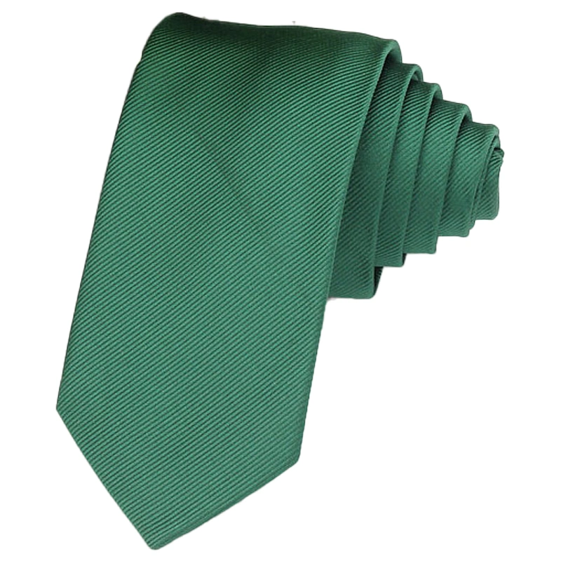 Tie Pure Color Classic Polyester Business Fashion Slim Necktie for Men Banquets Weddings Green