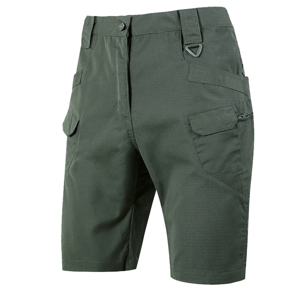 Men Outdoor Shorts Waterproof Soft Breathable Casual Fashionable Hiking Camping Shorts with Pocket OD Green L