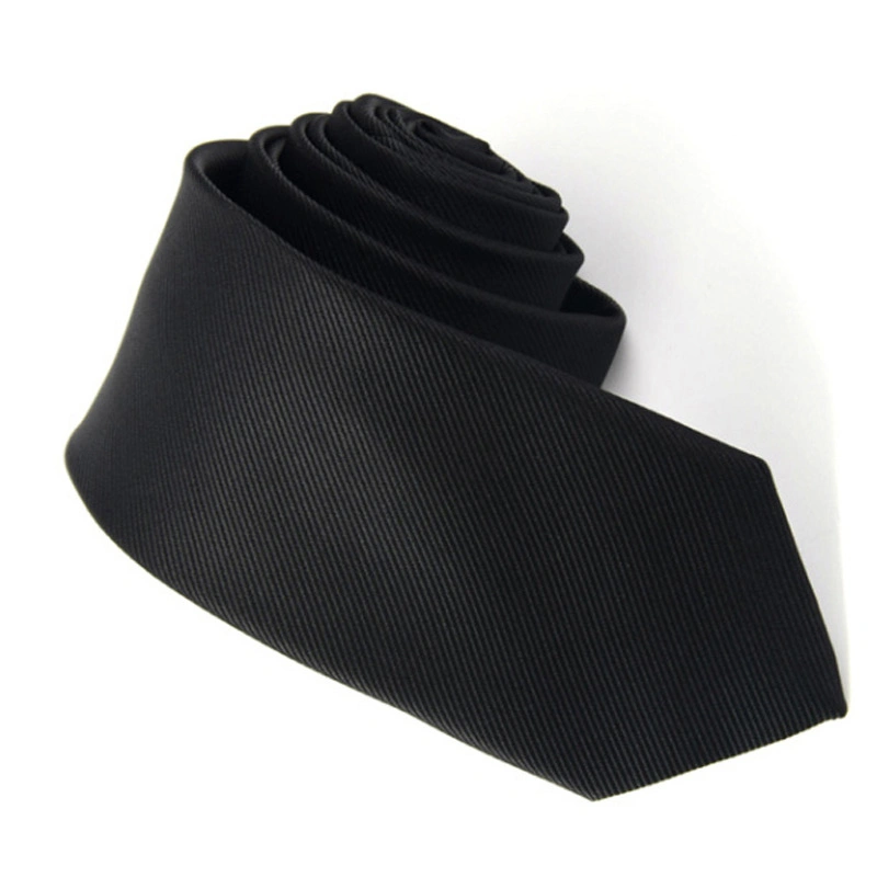 Men Tie Pure Color Classic Polyester Silk Formal Business Fashion Necktie for Daily Office Banquet Wedding Black