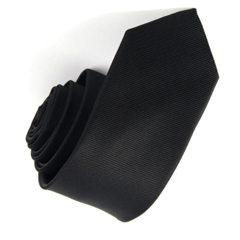 Men Tie Pure Color Classic Polyester Silk Formal Business Fashion Necktie for Daily Office Banquet Wedding Black