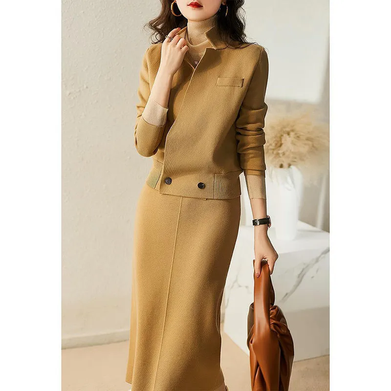 New Style Western Cardigan Jacket Straight Pants Skirt