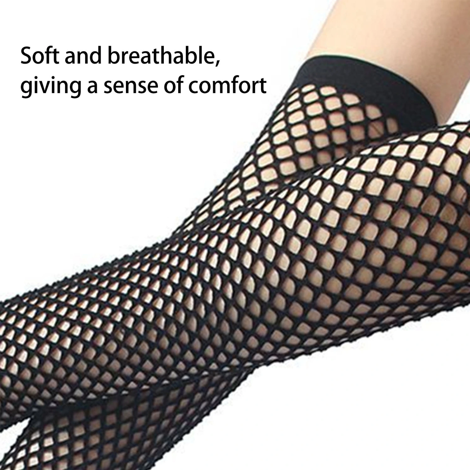 Fishnet Gloves Soft Breathable Punk Style Half Finger Black Long Fishnet Gloves for Party Prom Halloween Christmas
