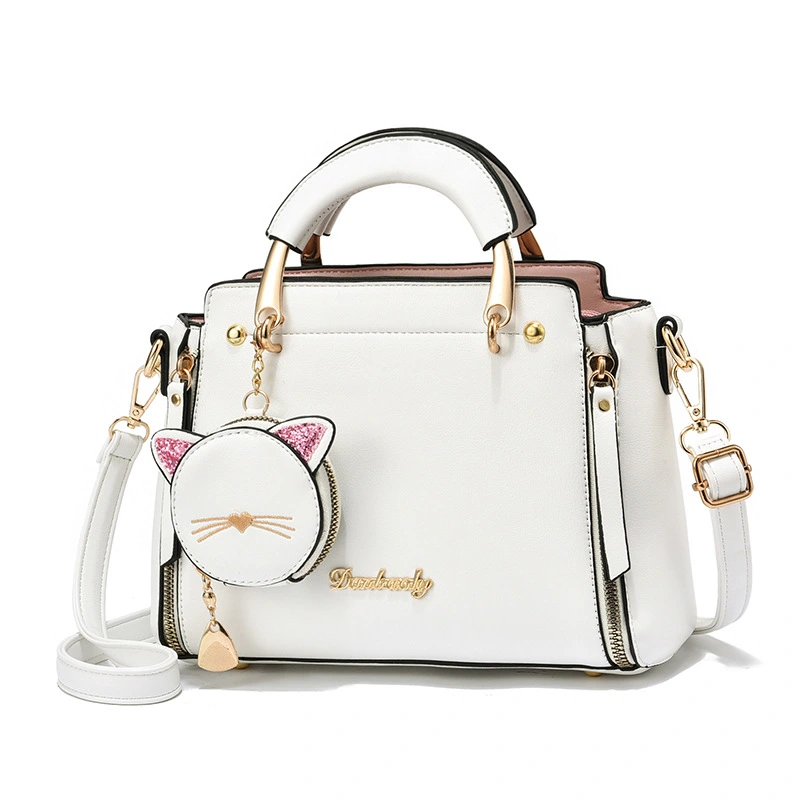 Women Fashion Handbag Tote Bag Cute Shoulder Bag Purse Top Handle Satchel with Adjustable Strap for Girls White 25x19x10cm/9.84x7.48x3.94in