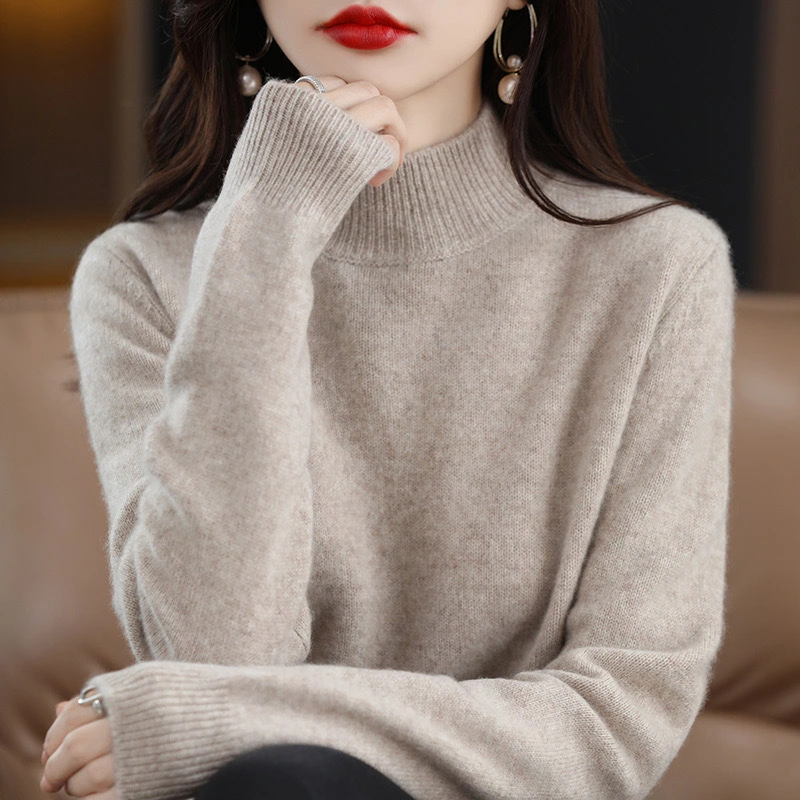 Women's Sweater Turtleneck Pullover Slim Looking Base