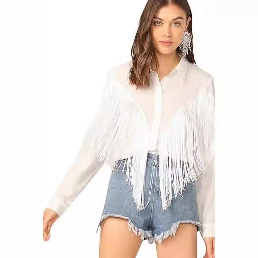 Decorative Long Sleeve Button Shirt Top