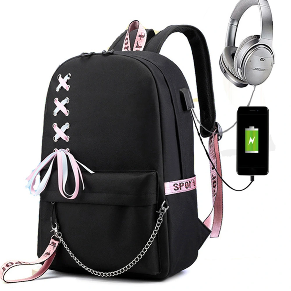 TV Drama Backpack Cartoon Backpack Bookbag with USB Charging Port Laptop Backpack for School Outdoor Travel Camping Picnic