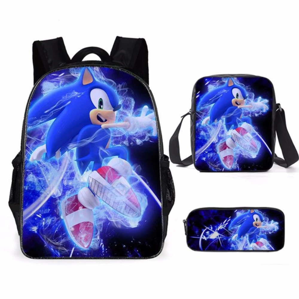 3Pcs Kid Bookbags Set Cartoon Backpack with Messenger Bag Pencil Case for School Outdoor Travel Camping Picnic