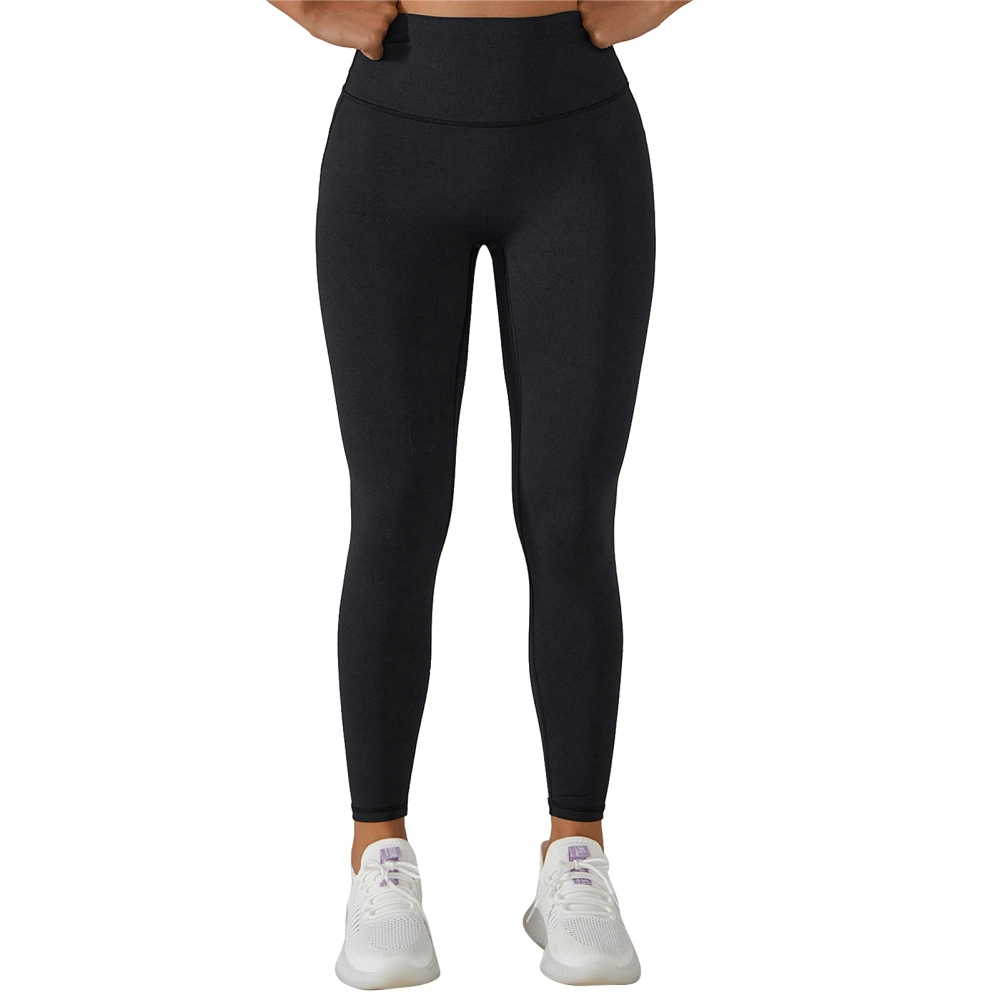 High Waist Yoga Pants Women Stretch Tummy Control Hip Lift Workout Leggings for Outdoor Sports Running Black L