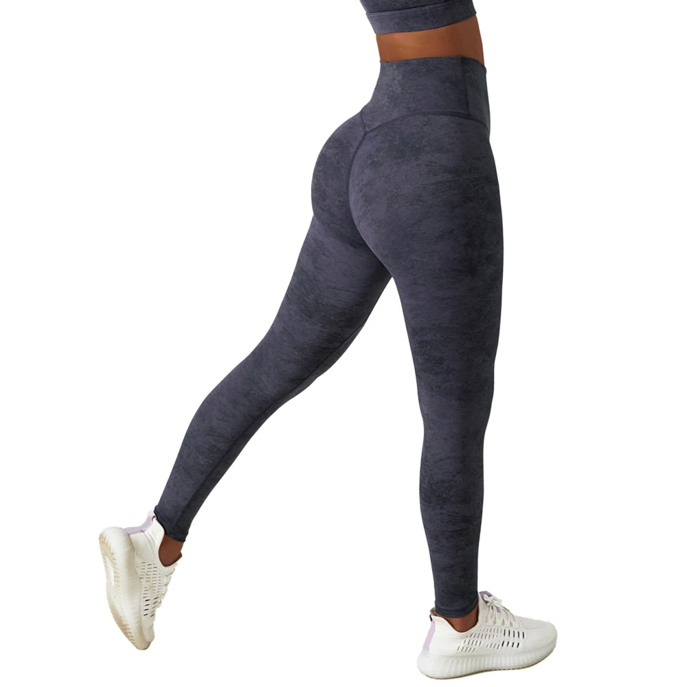 Printed Yoga Pants Outdoor Running Fitness Sports Pants Women High Waisted Leggings Ivy Purple XL