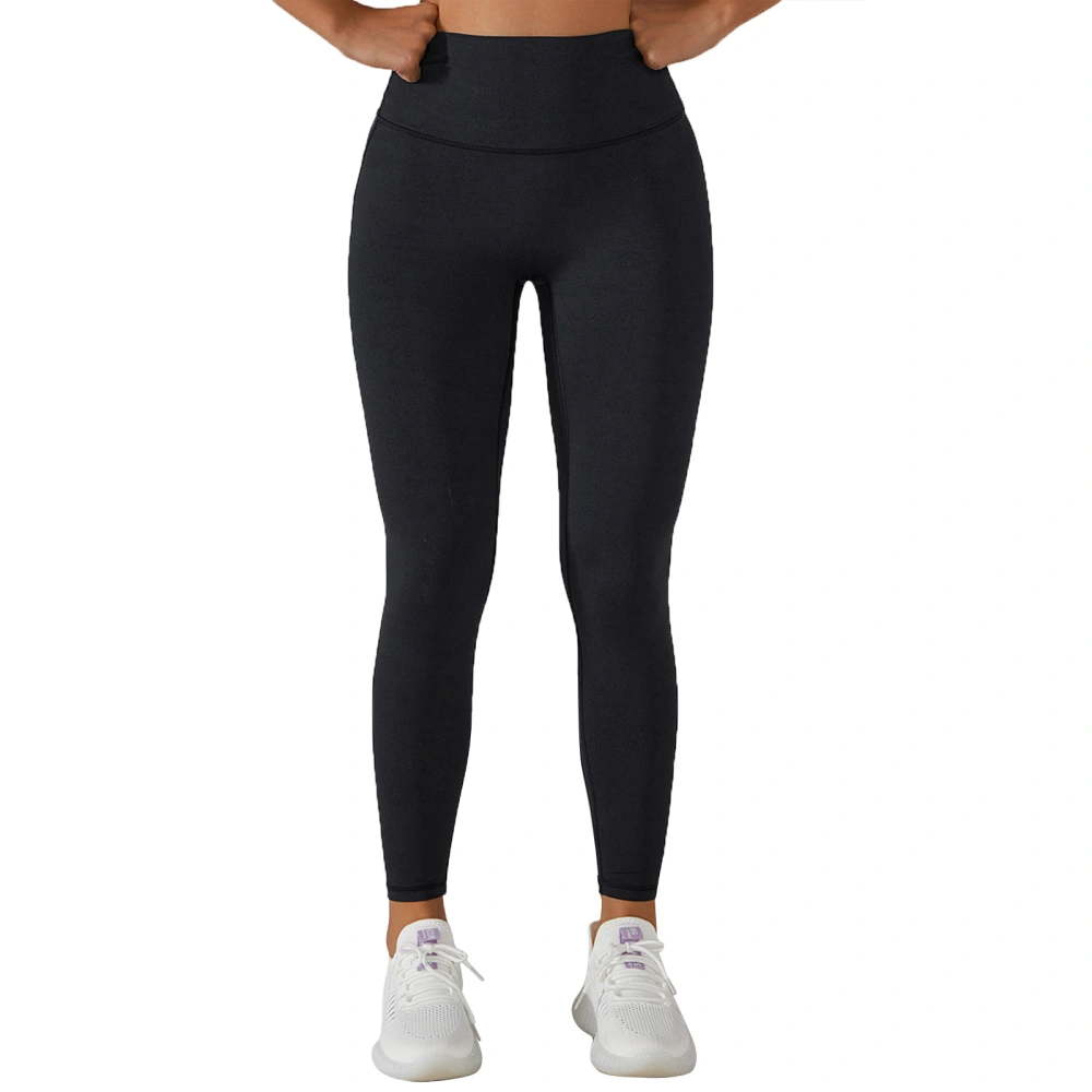 Women Yoga Pants Workout Leggings High Waist Tummy Control Seamless for Sports Gym Black M