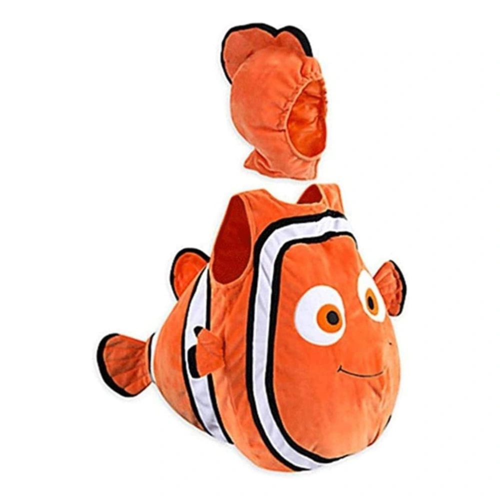 Animated Film Clownfish Cosplay Costume for Kids Costume Jumpsuit with Headgear for Halloween Christmas Dress Up Party