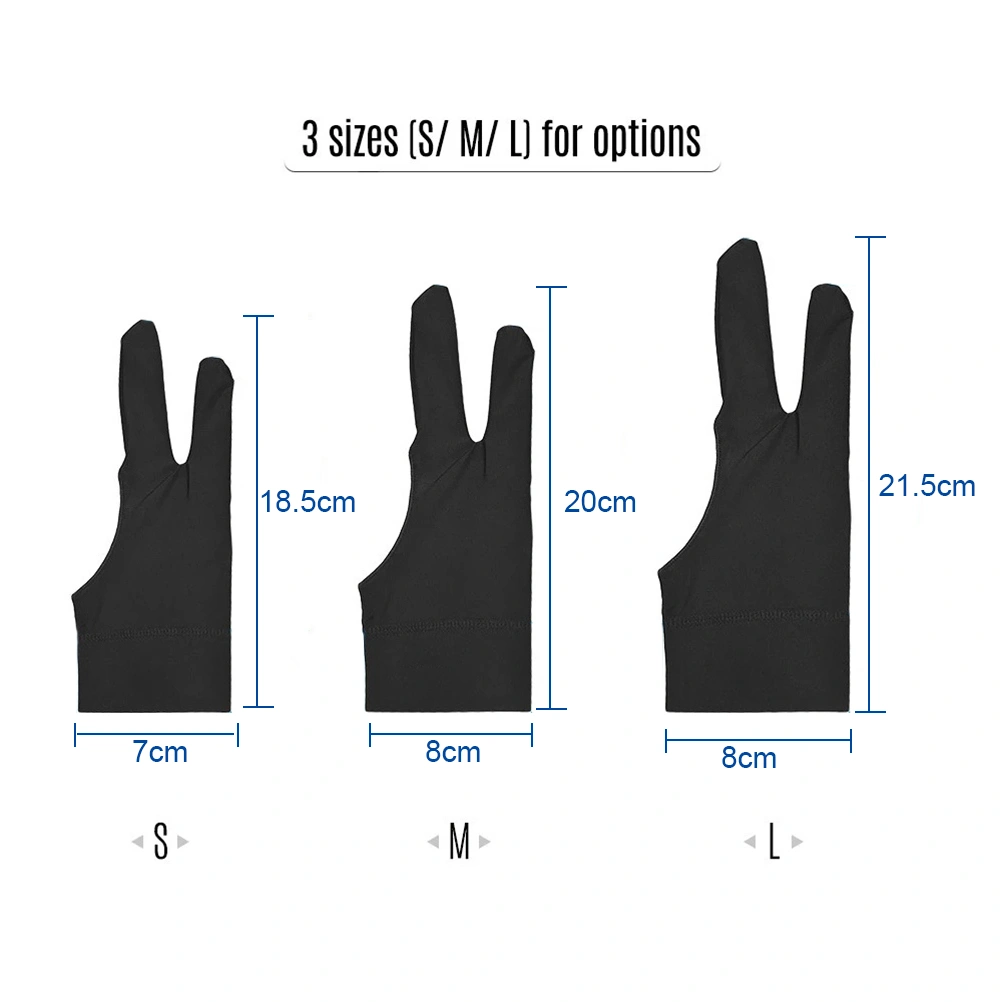 Two Finger Glove for Graphics Drawing Tablet Artist Tablet Drawing Glove