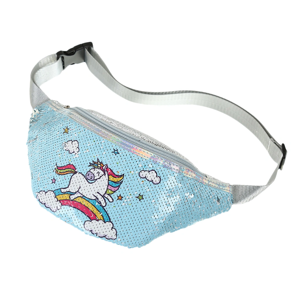 Fashion Cartoon Sequins Waist Bag Casual Adjustable Waist Shiny Sequins Waist Bag