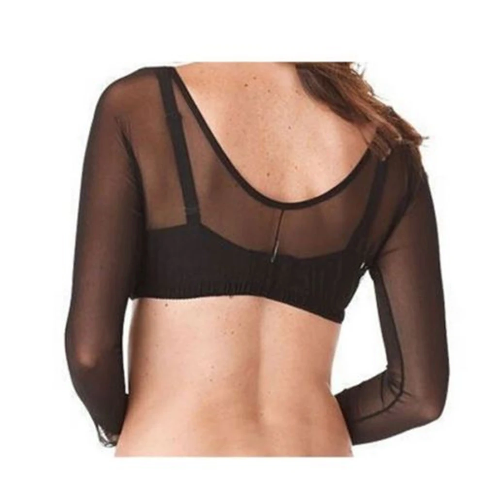 Seamless Arm Shaper Short Cropped Navel Mesh Cardigan Plus Size Arm Shaper