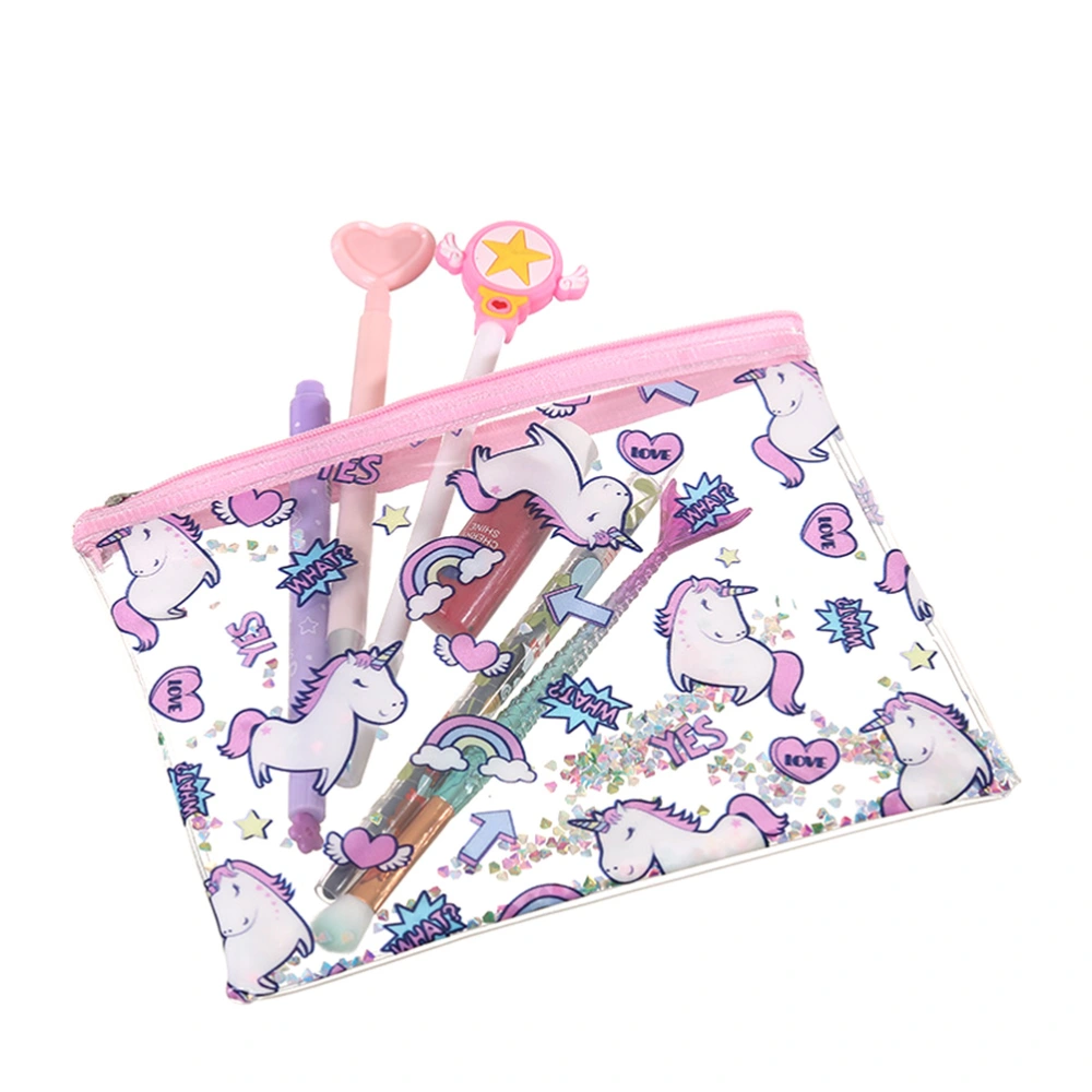 Clear Cartoon PVC Cosmetic Case Envelope Bag Letters Clear Makeup Pouch