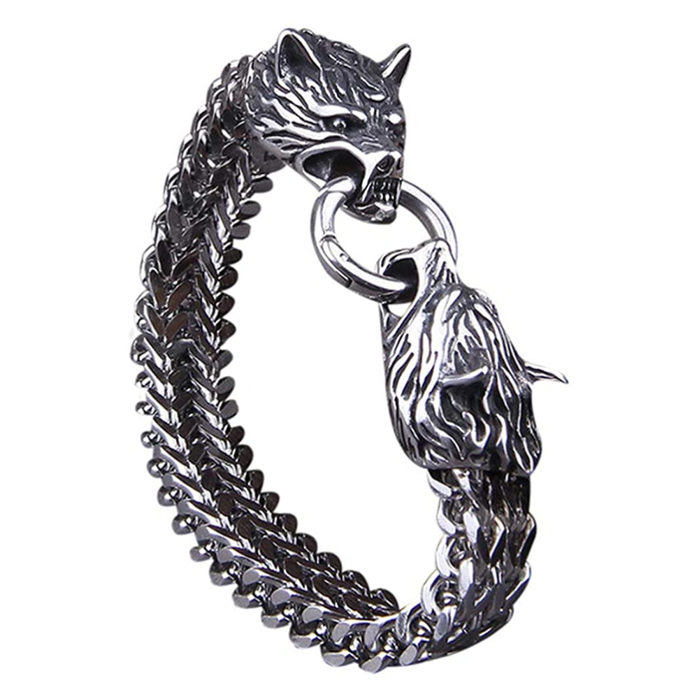 Wolf Head Bracelet Unisex Stainless Steel Bracelet Fashion Punk Bracelet