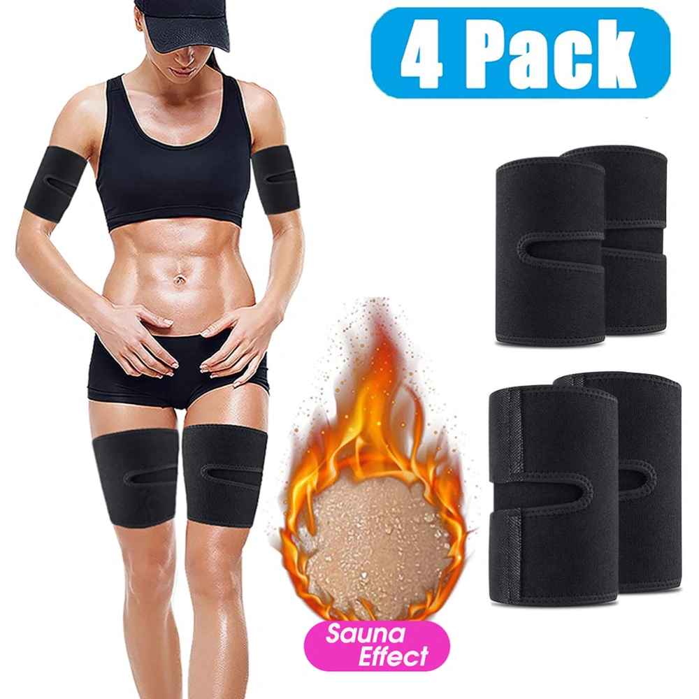 4PCS Unisex Arm and Thigh Trimmers Body Exercise Wraps Adjustable Weight Loss Slimmer Bands for Sport Fitness