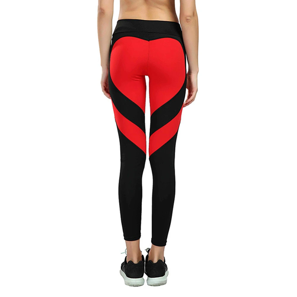 Women Fitness Leggings Sportswear Elastic Heart Shaped Yoga Long Pants Fitness Gym Leggings