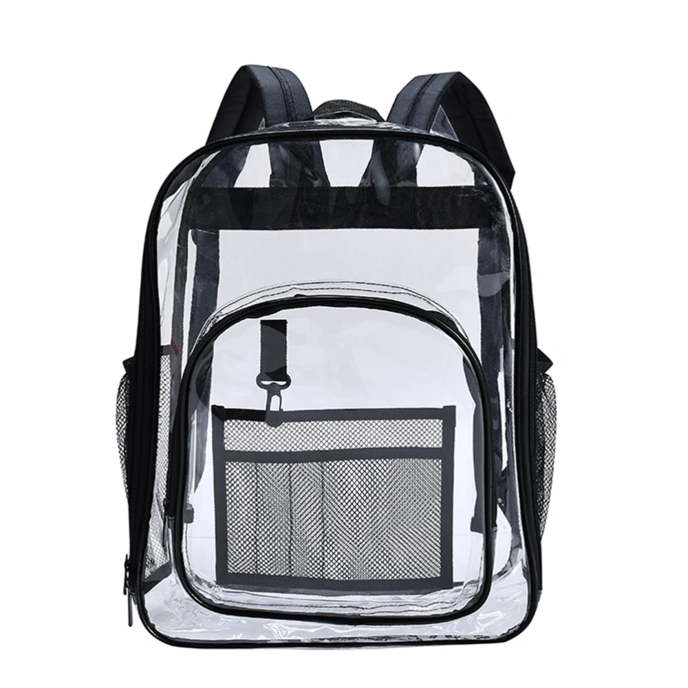 Heavy Duty Clear Backpack Transparent PVC Multi Pockets School Backpacks See Through Outdoor Backpack for Work Sports Events