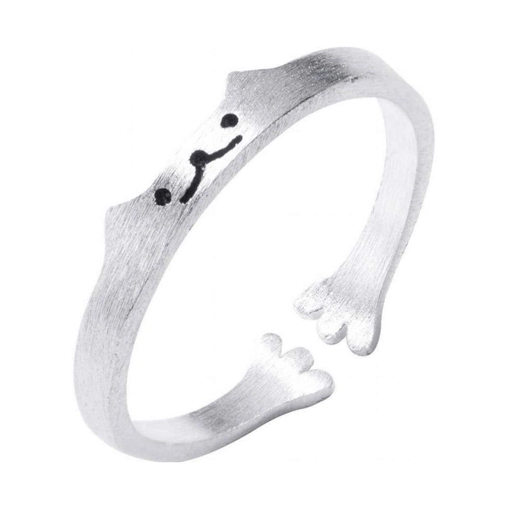 Cute Kitten Ring Personality Simple Finger Ring Gift for Couple Women