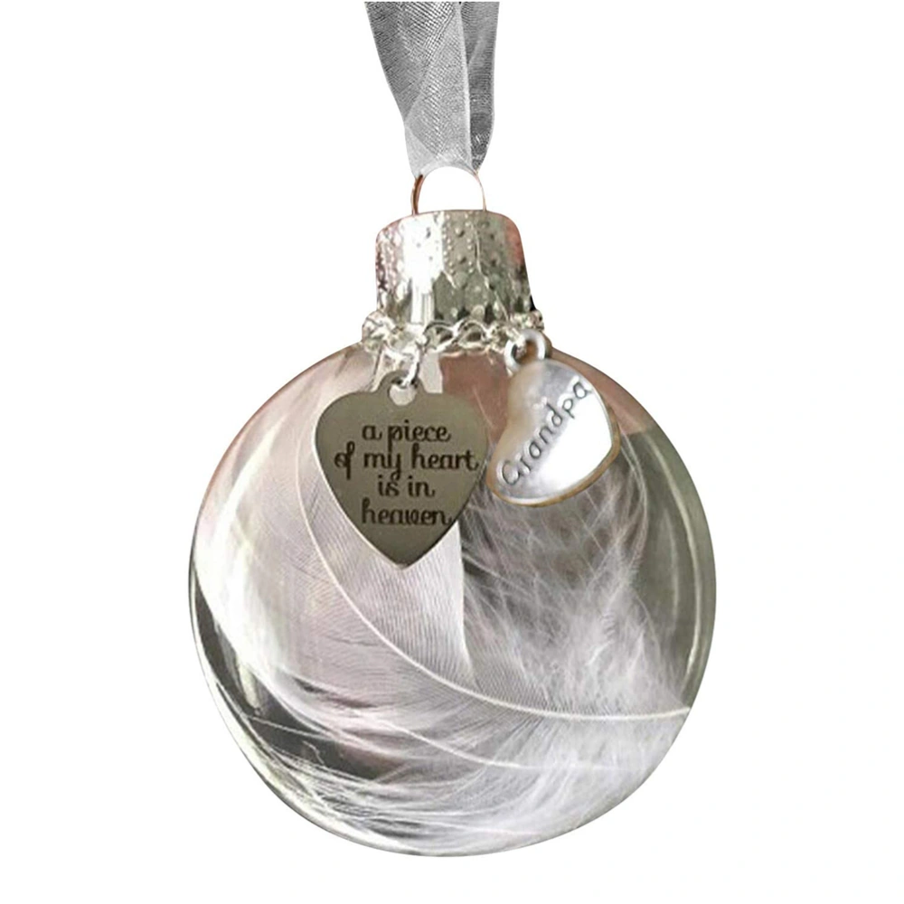 Angel Heart Shape Pendant Ornament A Piece of My Heart is in Heaven Memorial Tag Christmas Tree Hanging Ornaments Home Decor Gifts