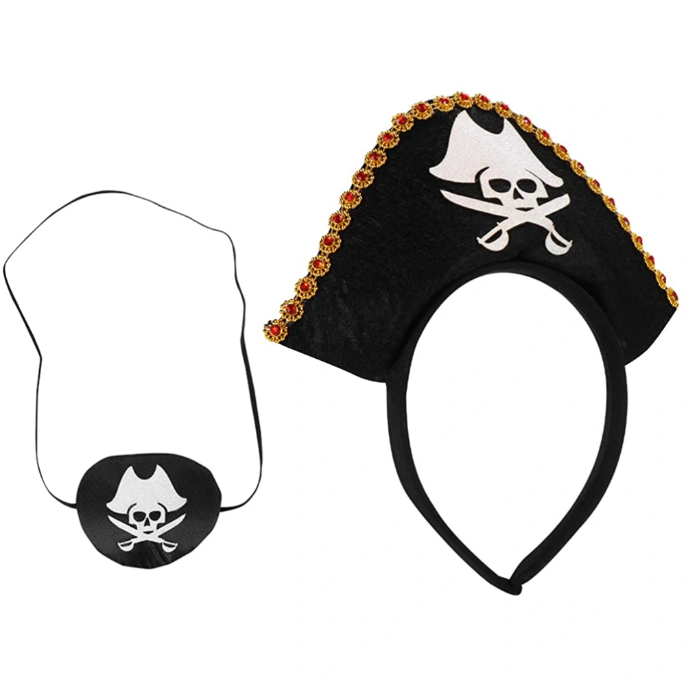 Halloween Pirate Headdress Augenklappe Skeleton Pirate Hat Ornaments for Pirate Theme Party Kids