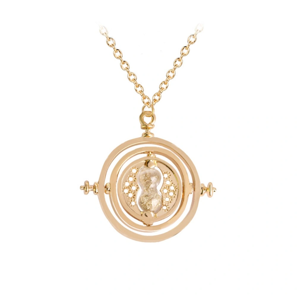 Alloy Rotating Hourglass Time Turner Pendant Necklace