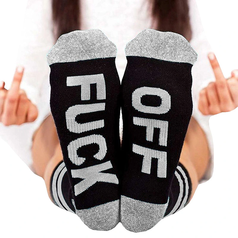 Funny Unisex Women Men Fuck Off Unisex Funny Sport Cotton Long Socks