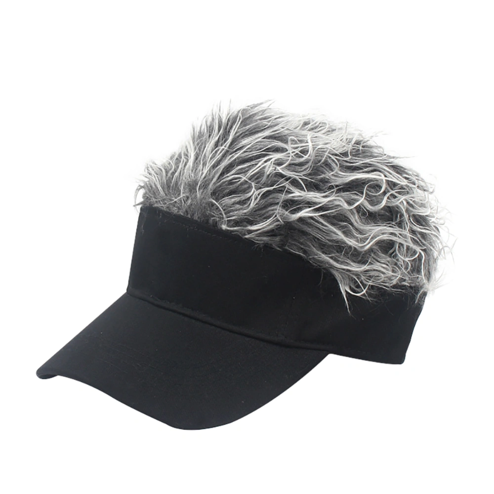 Adjustable Sun Visor Baseball Hat with Spiked Hairs Wig Baseball Hat with Spiked Wigs