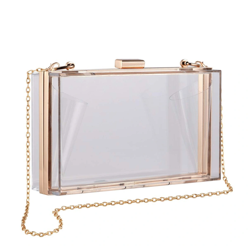 Transparent Acrylic Shoulder Bag Crossbody Evening Handbag with Chain Shoulder Strap for Women