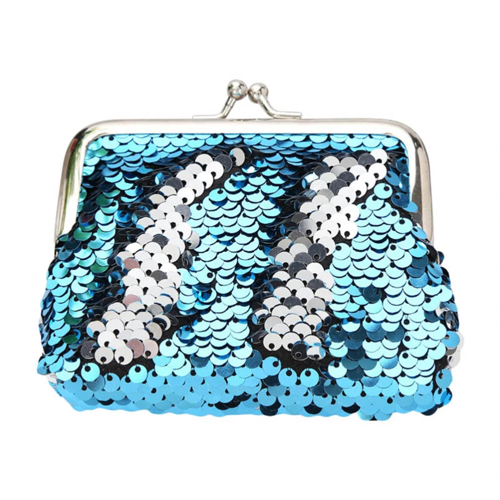 Women Mini Sequin Coin Purse with Clasp Kiss Lock Change Pouch Small Coin Wallet