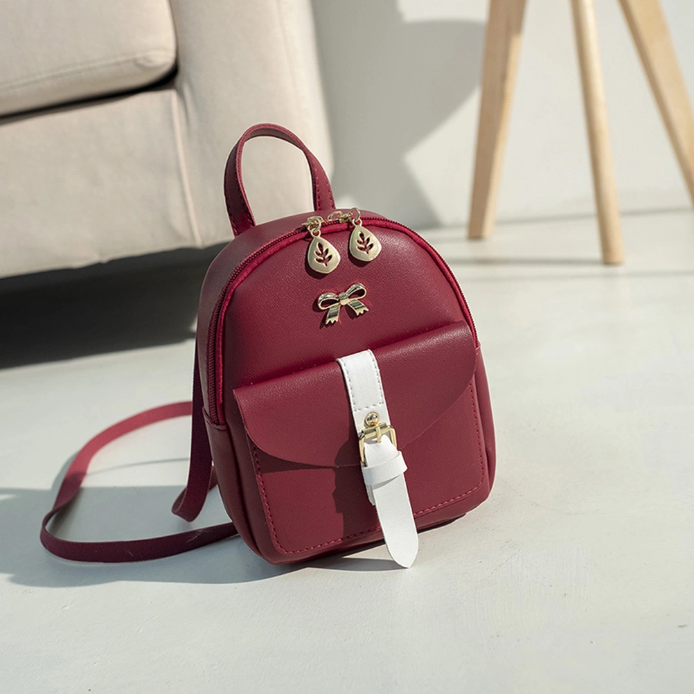 Lady Mini Shoulder Bag Fashion Small Backpack with Headphone Hole
