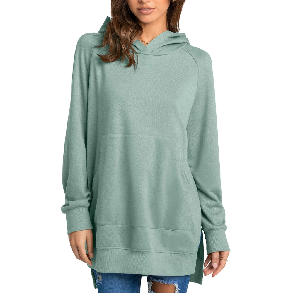 Womans Hoodies Soft Breathable Pure Color Casual Loose Style Women Pullover Hoodie for Women Party Travel Greyish Green XL