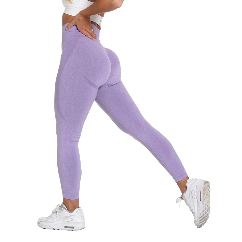 Women High Waisted Butt Lift Leggings Workout Gym Seamless Slim Fit Tummy Control Yoga Pants Tights Violet M