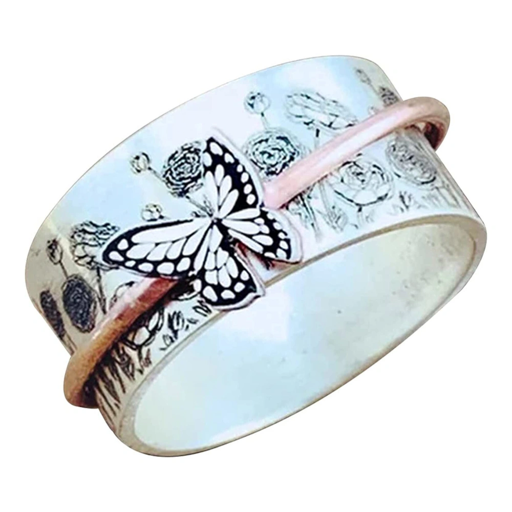 Retro Butterfly Rotating Ring Always Believe in Yourself Inspiration Butterfly Meditation Inspirational Ring Mother Day Gift for Women