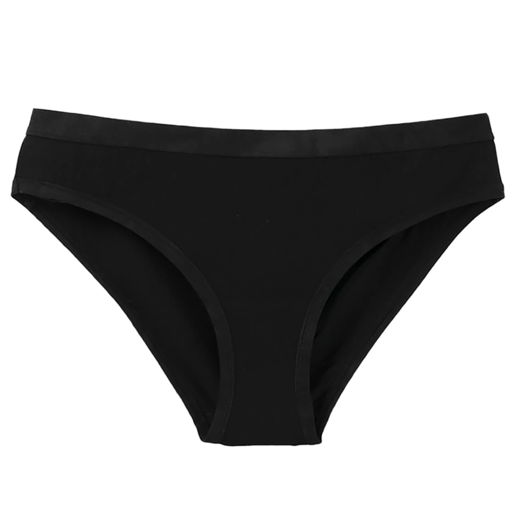 Women Briefs Simple Fashionable Skin Friendly Cotton Panties Low Waist Women Underwear Black S