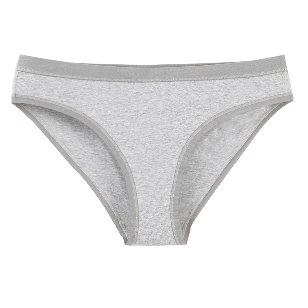 Women Briefs Simple Fashionable Skin Friendly Cotton Panties Low Waist Women Underwear Grey L