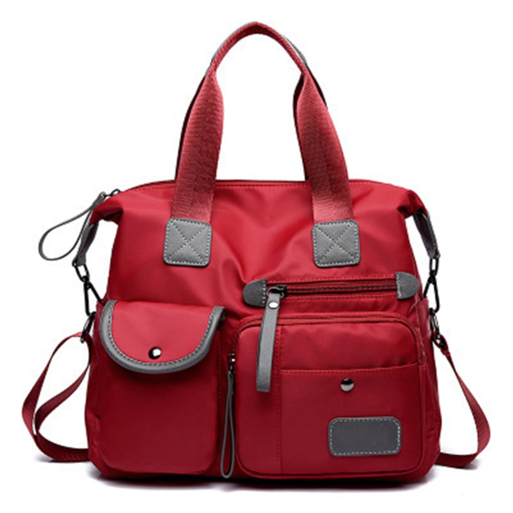 Travel Bag Duffel Large Capacity Luggage Single Shoulder Carrying Handbag Waterproof Wine Red