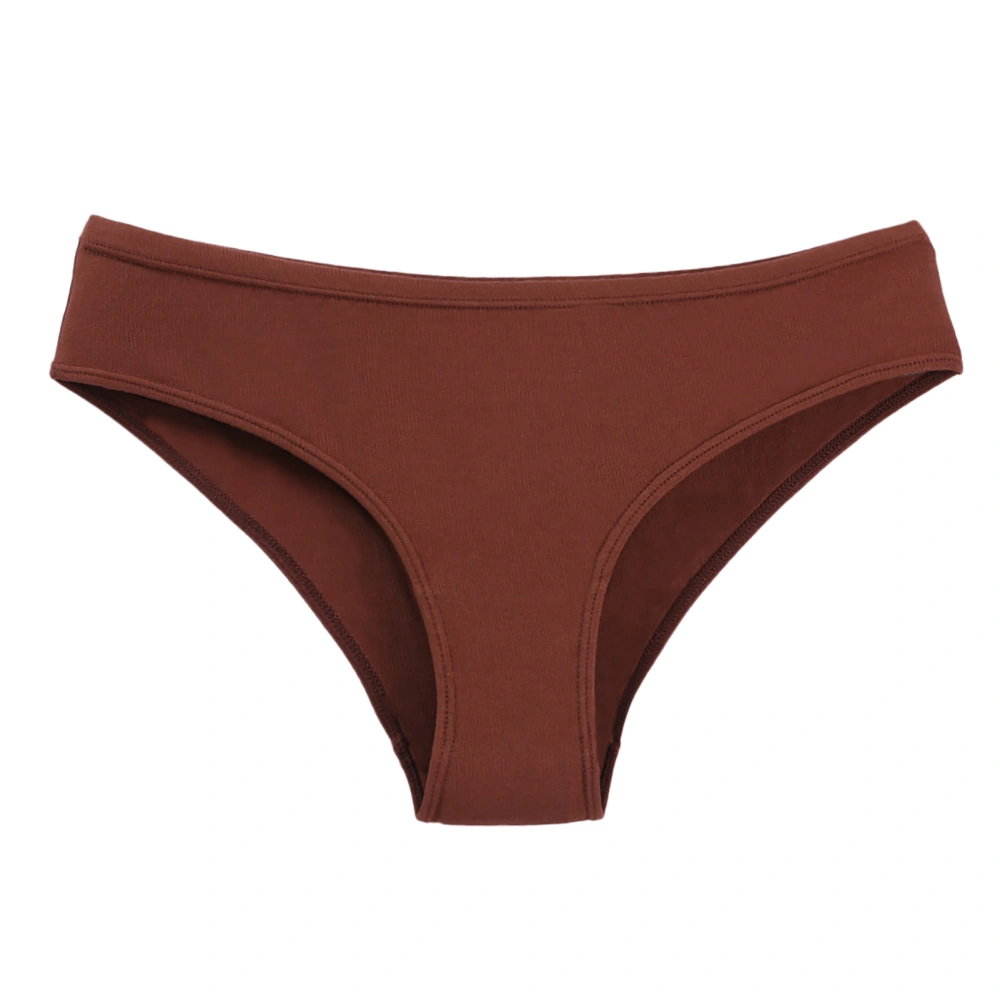 Women Briefs Soft Full Cotton Stretch Bikini Half Coverage Underwear for Daily Wear Dark Brown S