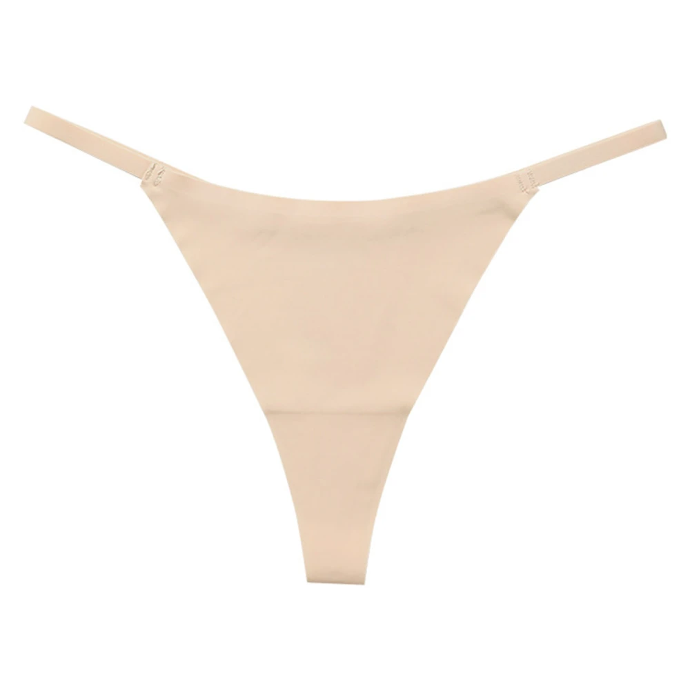 Low Rise Thong Breathable Seamless Quick Drying Soft Fine Waist Thong Panties Underwear for Women Girls Skin Color XL