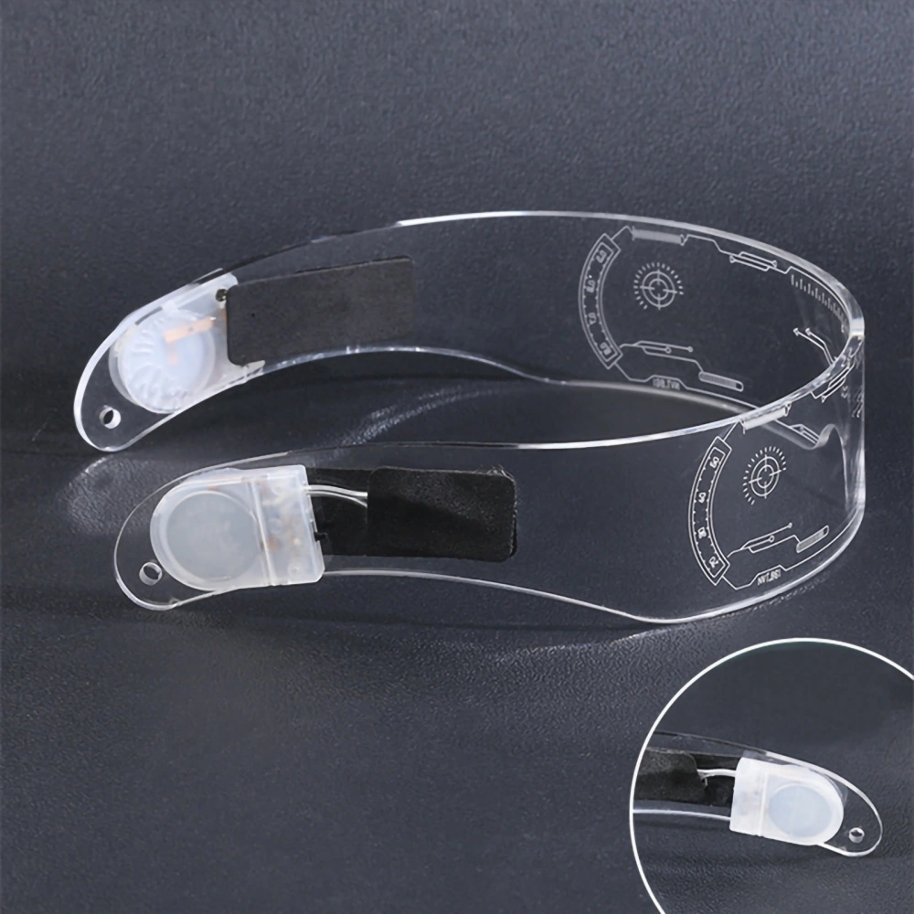 LED Glasses Portable Funny Cosplay Halloween Party Bar Futuristic Style Light Up Glasses for Men Women Type 2