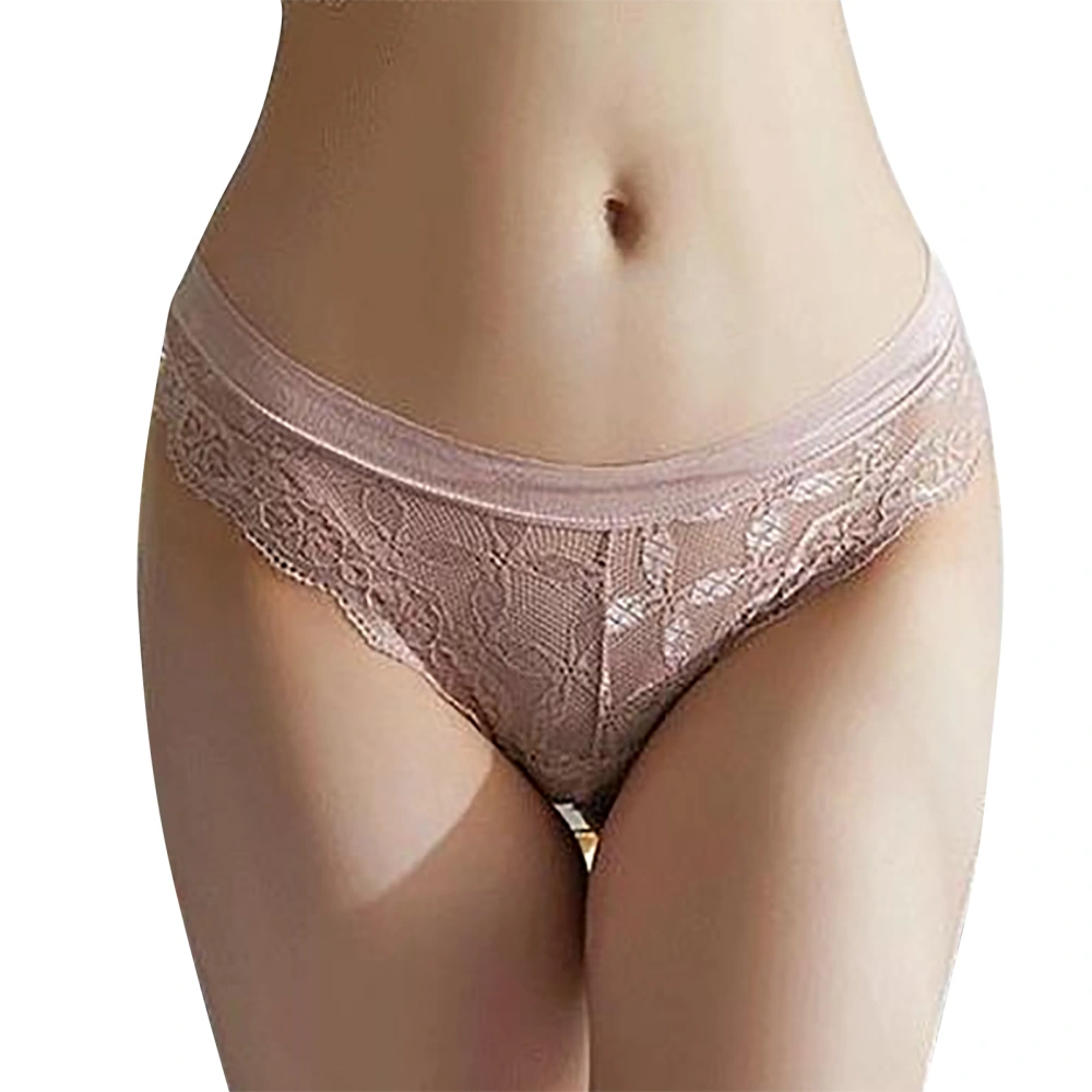 Panties Cotton Thongs Seamless Intimates Low Waist Transparent Cutout Bow Tie Lace Thong Pink XL