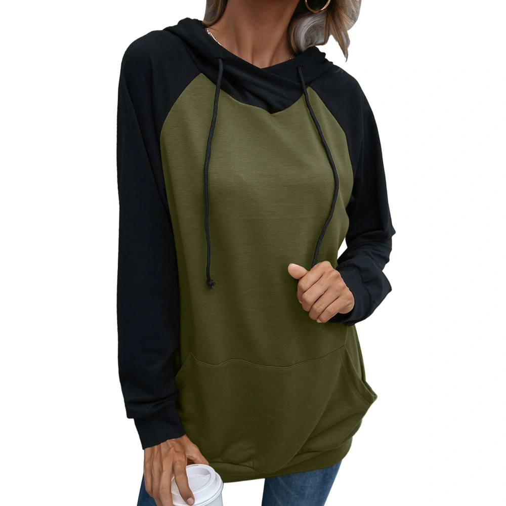 Women Sweatshirt Autumn Winter Pullover Long Sleeves Comfortable Breathable Simple Casual Hoodie Green M