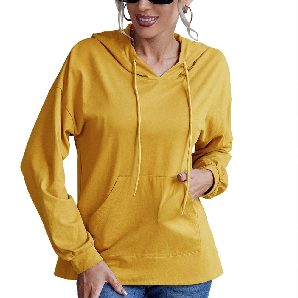 Womans Hoodies Loose Casual Soft Breathable Material Simple Modern Style Women Pullover Hoodie for Party Work Travel Yellow M