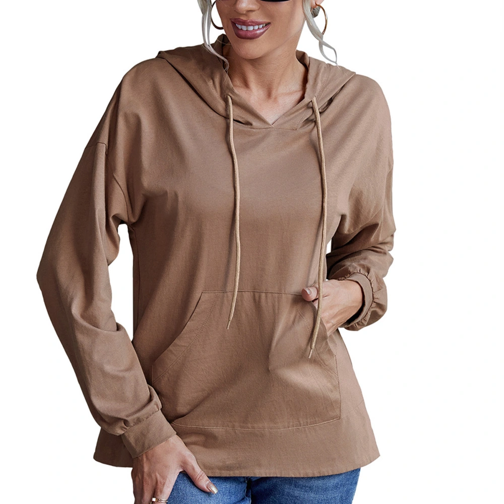 Womans Hoodies Loose Casual Soft Breathable Material Simple Modern Style Women Pullover Hoodie for Party Work Travel Khaki S