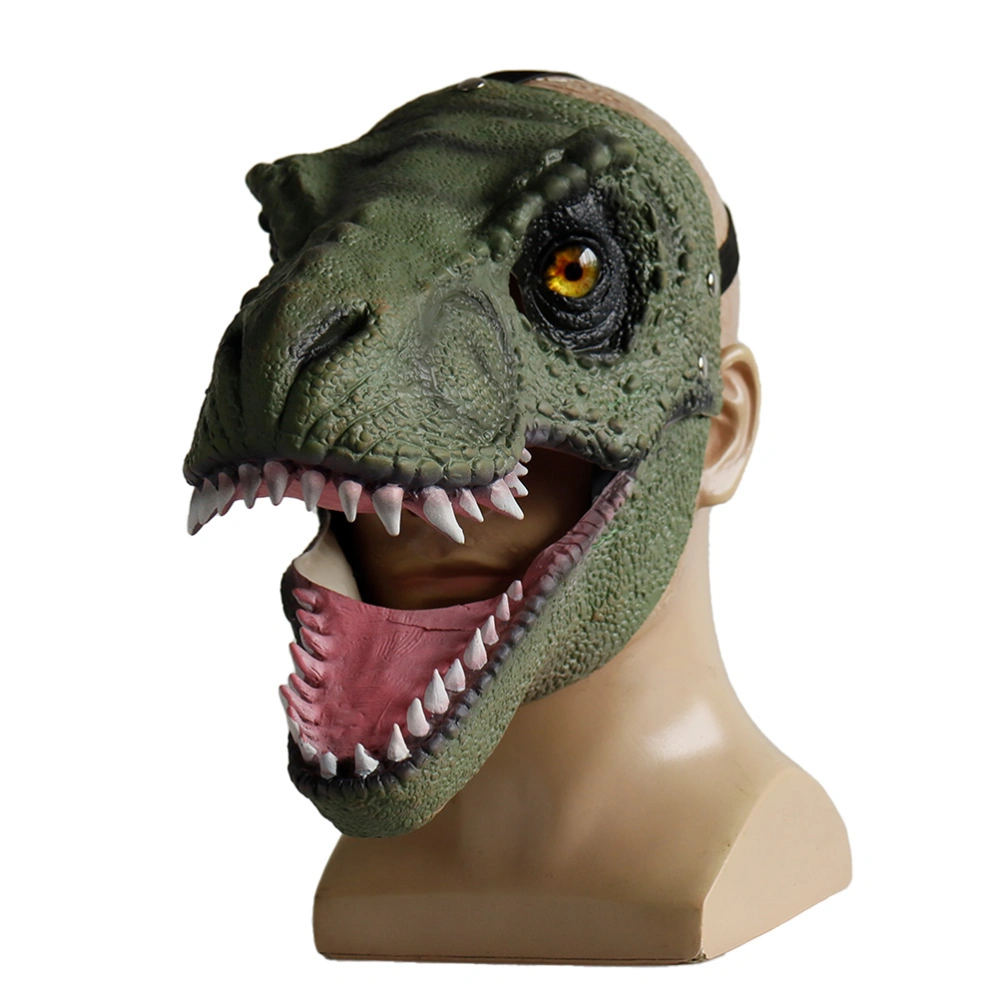 Dinosaur Face Cover with Movable Jaw Halloween Cosplay Party Costume Face Covering Dress Up Props Gifts