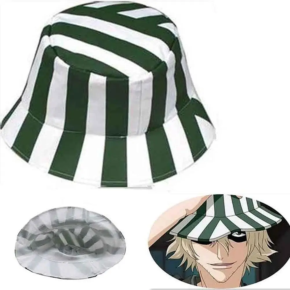 Japanese Anime Hat Anime Cosplay Hat Dome Green and White Striped Summer Cool Hat Watermelon Hat